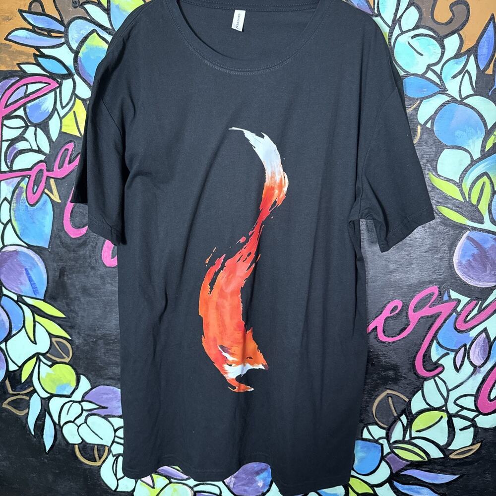 Men’s Chicyea Orange Fox Shirt, Black, XL
